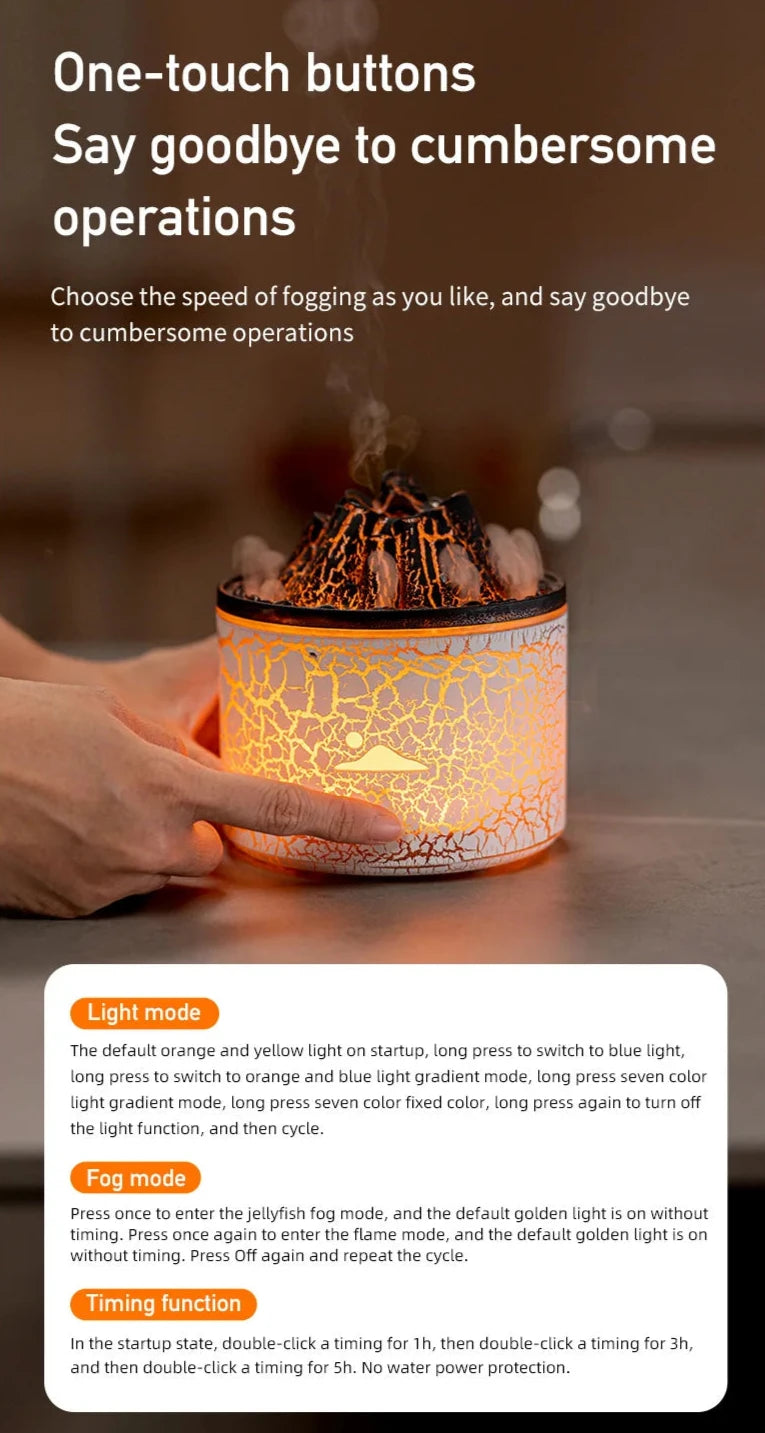 LED Volcano Humidifier and Diffuser