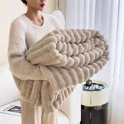 Ribbed Plush Throw Extra Large