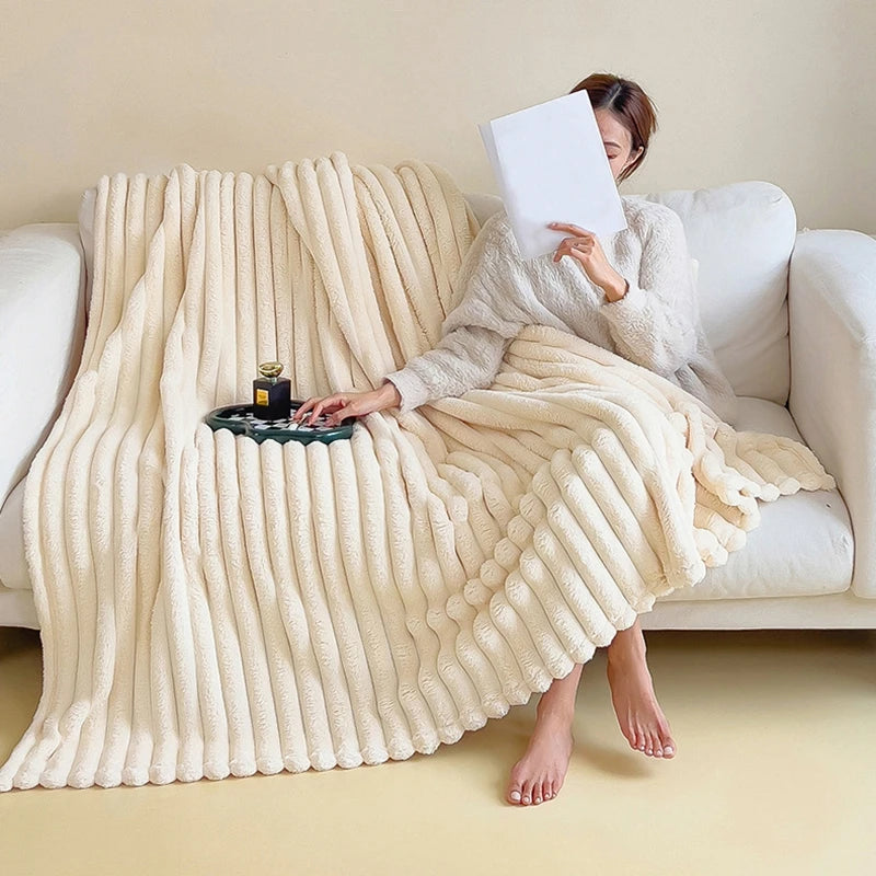 Ribbed Plush Throw Extra Large