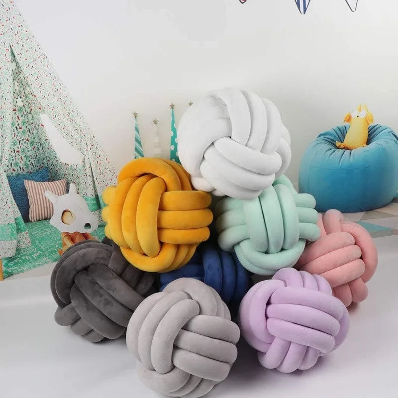 Knotted Plush Pillow Ball Shaped