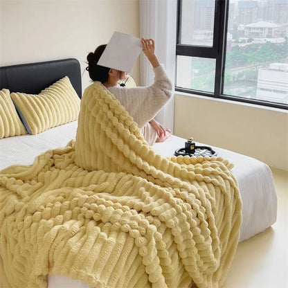 Ribbed Plush Throw Extra Large