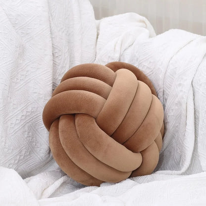 Knotted Plush Pillow Ball Shaped