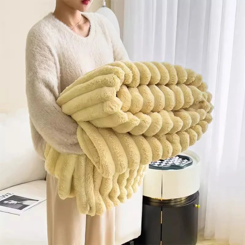 Ribbed Plush Throw Extra Large