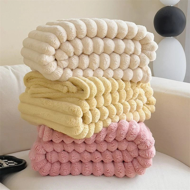 Ribbed Plush Throw Extra Large