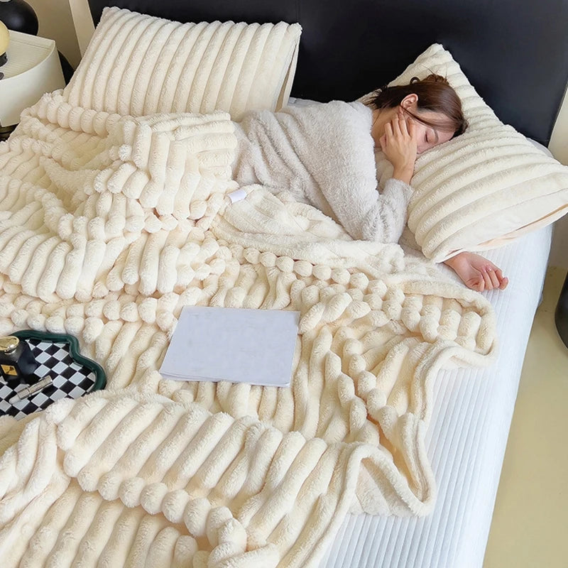Ribbed Plush Throw Extra Large