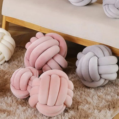 Knotted Plush Pillow Ball Shaped