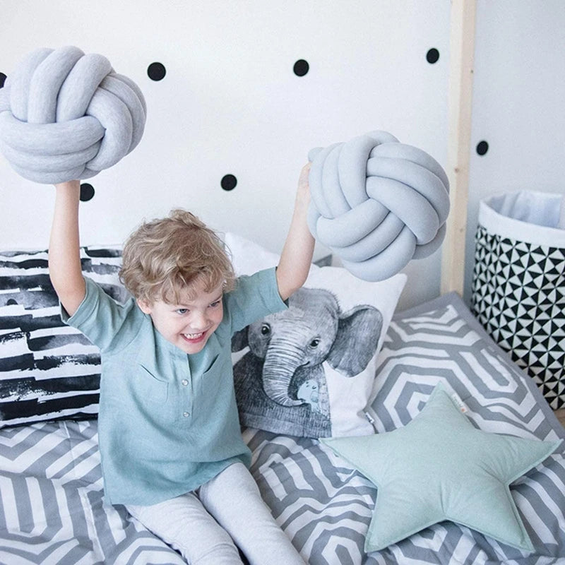 Knotted Plush Pillow Ball Shaped