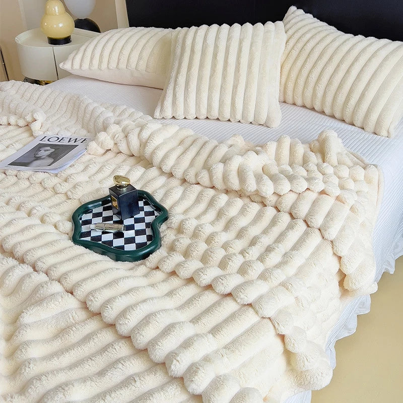 Ribbed Plush Throw Extra Large