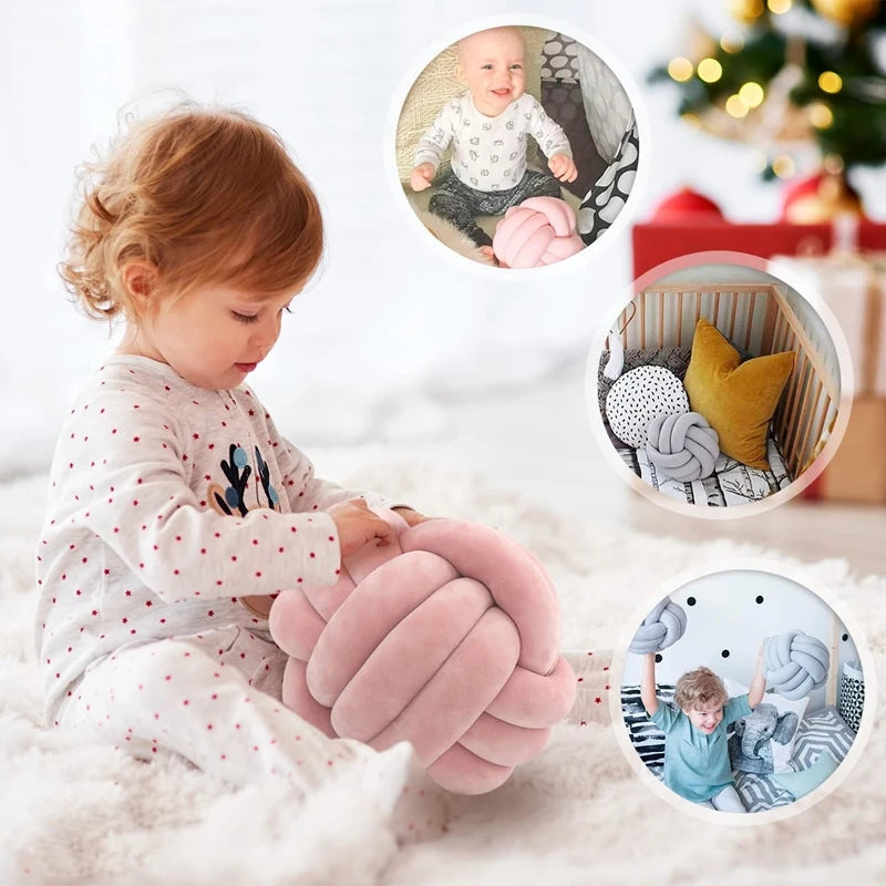 Knotted Plush Pillow Ball Shaped