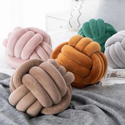 Knotted Plush Pillow Ball Shaped