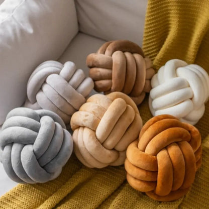 Knotted Plush Pillow Ball Shaped