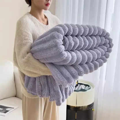Ribbed Plush Throw Extra Large